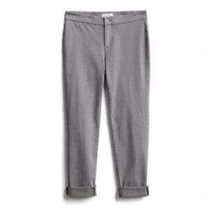NWOT Lila Ryan The Zuri Skinny Pants Steel Gray Tapered Trouser Brushed Satin